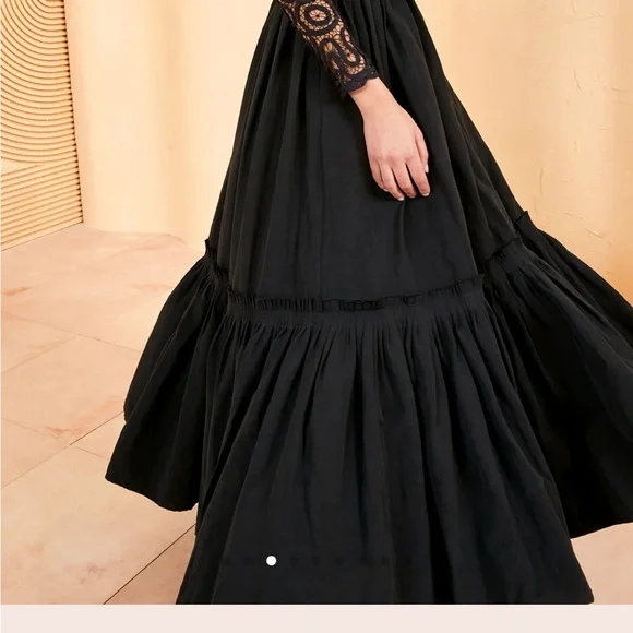 NWT Ulla Johnson Florian Skirt size 8 maxi skirt noir - Picture 3 of 8